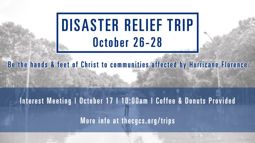 Disaster Relief Trip | October 26-28 | Around Southeastern